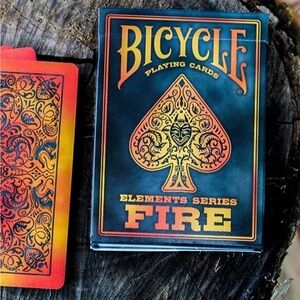 🏷️ 4/$25 NWT Bicycle Fire Element Poker Size Playing Cards